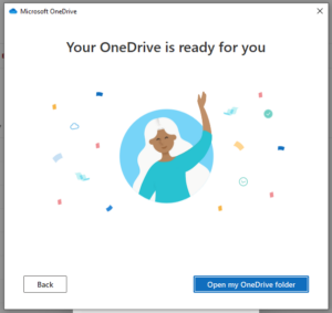 Skärmdump av OneDrive är redo